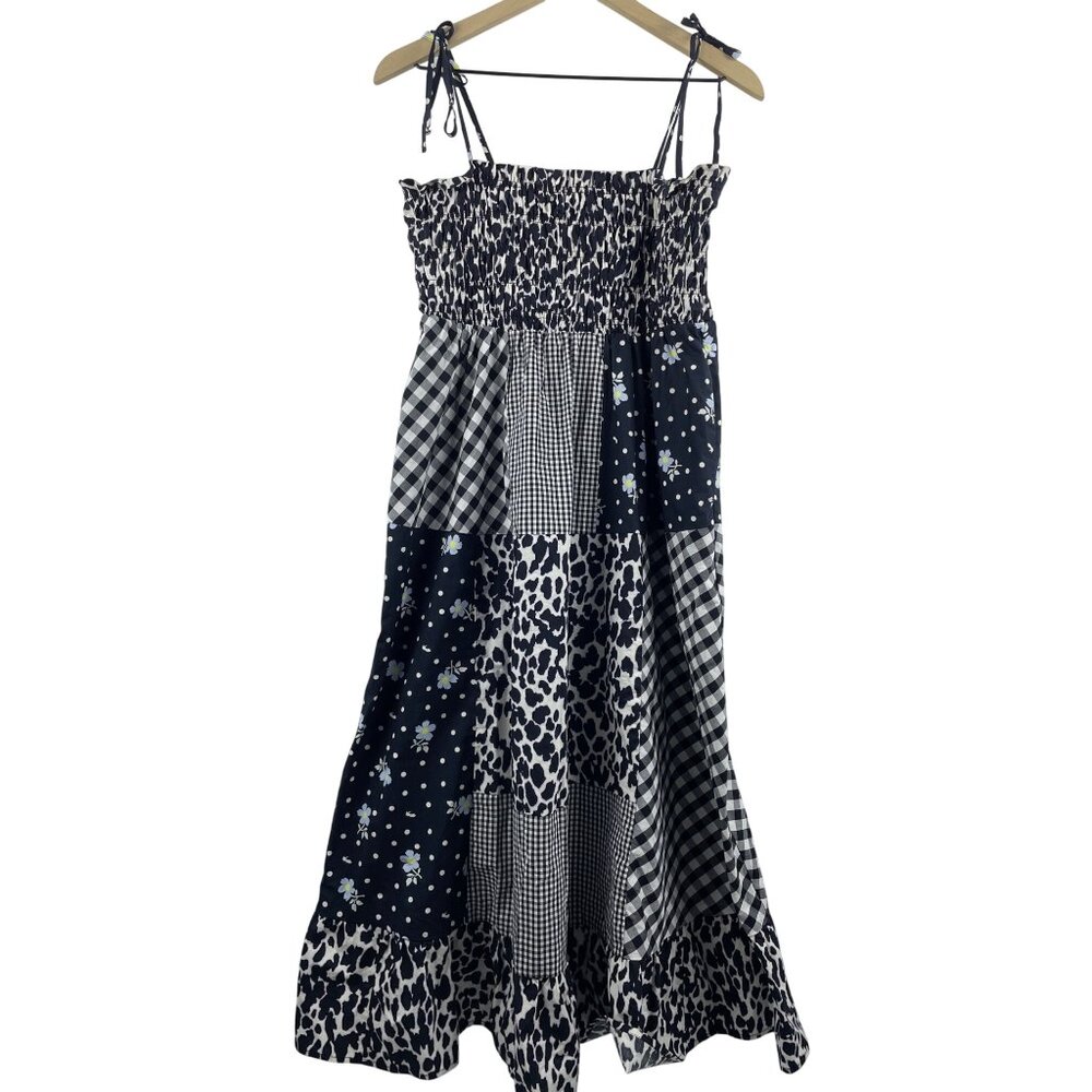 Sandy Liang x Target Women's Medium Floral Check Patchwork Smock Milkmaid Dress